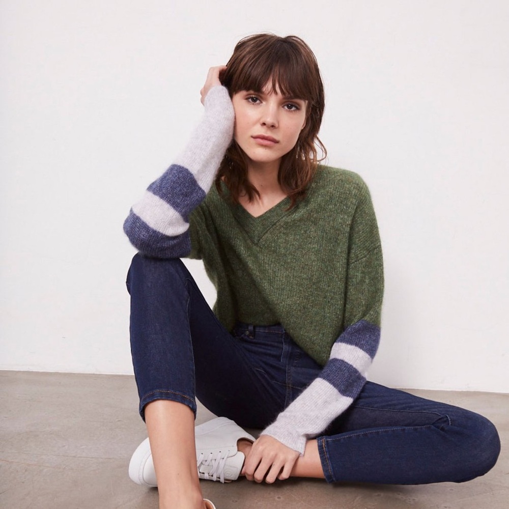 •Autumn Cashmere• Crop Shaker Varsity Sweater